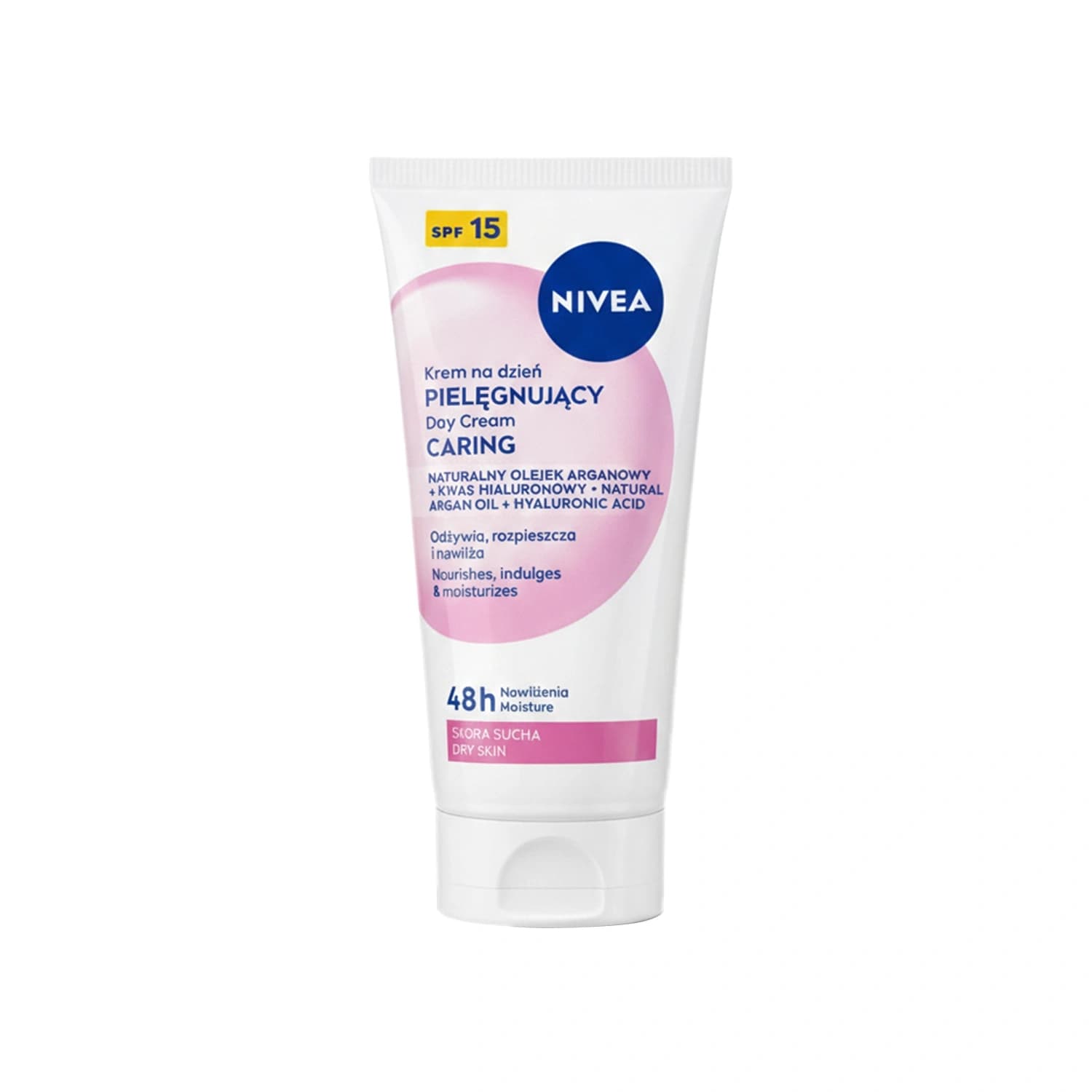 krem na dzień pielęgnujący SPF15 naturalny olejek arganowy i kwas hialuronowy skóra sucha