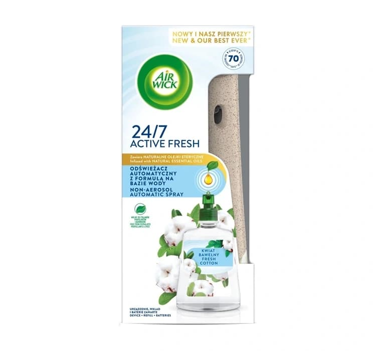 24/7 Active Fresh zestaw automatyczny odświeżacz powietrza + wkład Kwiat Bawełny