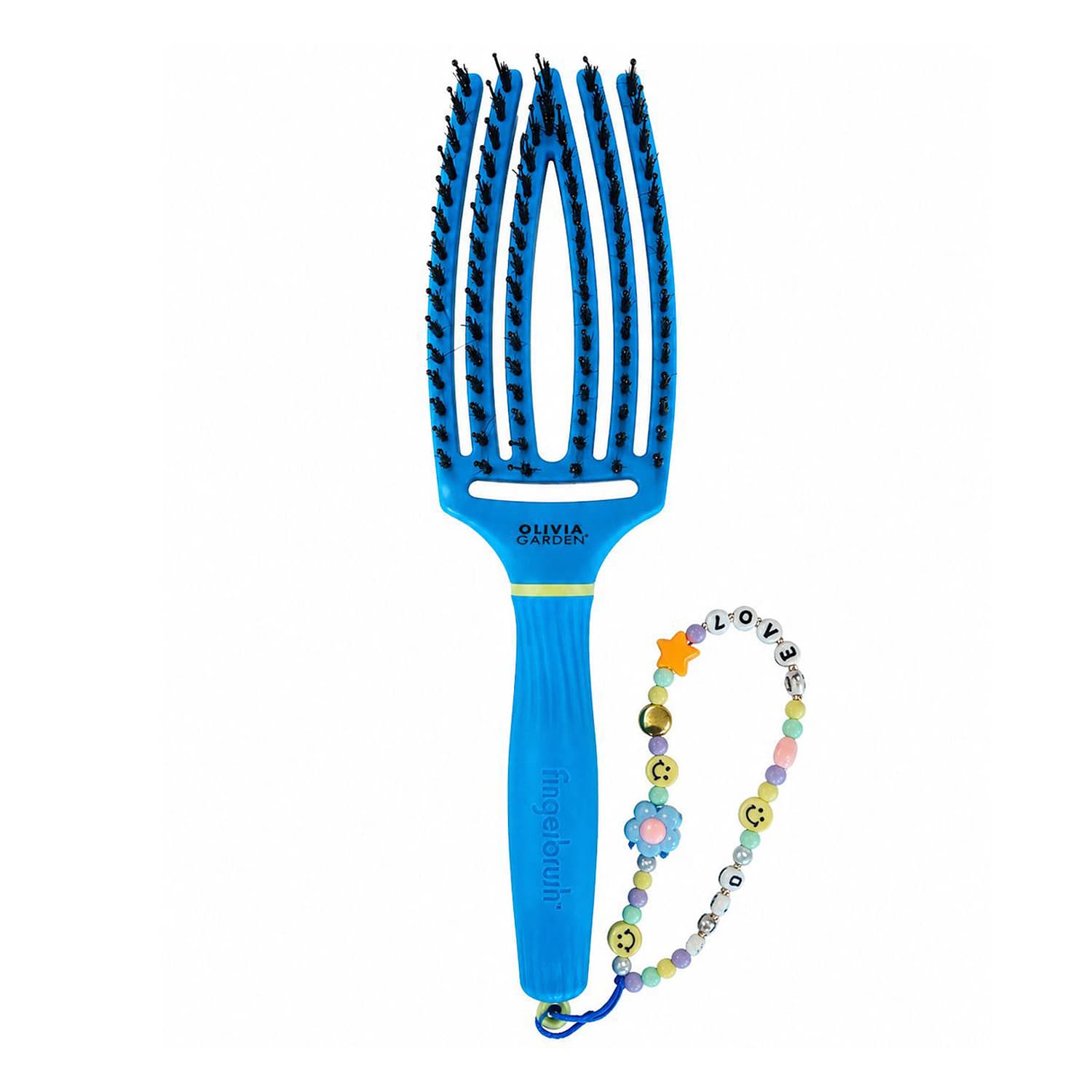Fingerbrush Inner Child szczotka do włosów z włosiem mieszanym Turbo Blue + zawieszka