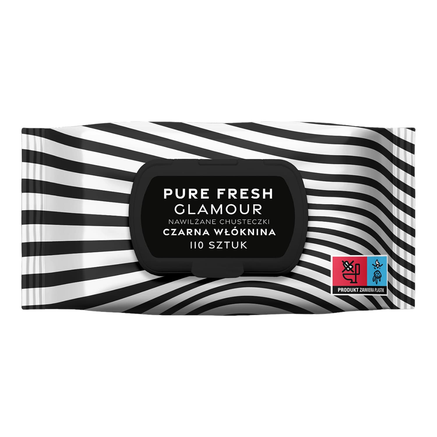 Pure Fresh Glamour chusteczki nawilżane z czarną włókniną