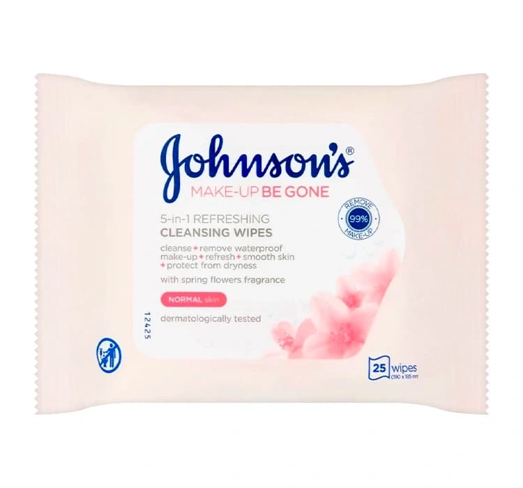 Johnson's Make-up Be Gone odświeżające chusteczki do demakijażu twarzy 5w1 Normal Skin