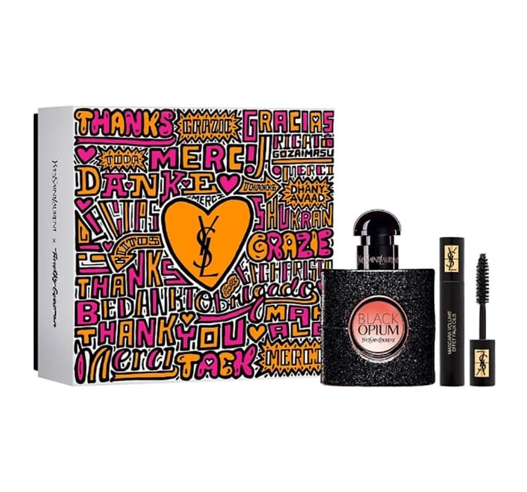 woda perfumowana spray Black Opium + tusz do rzęs Volume Effet Faux Cils 01 High Density Black