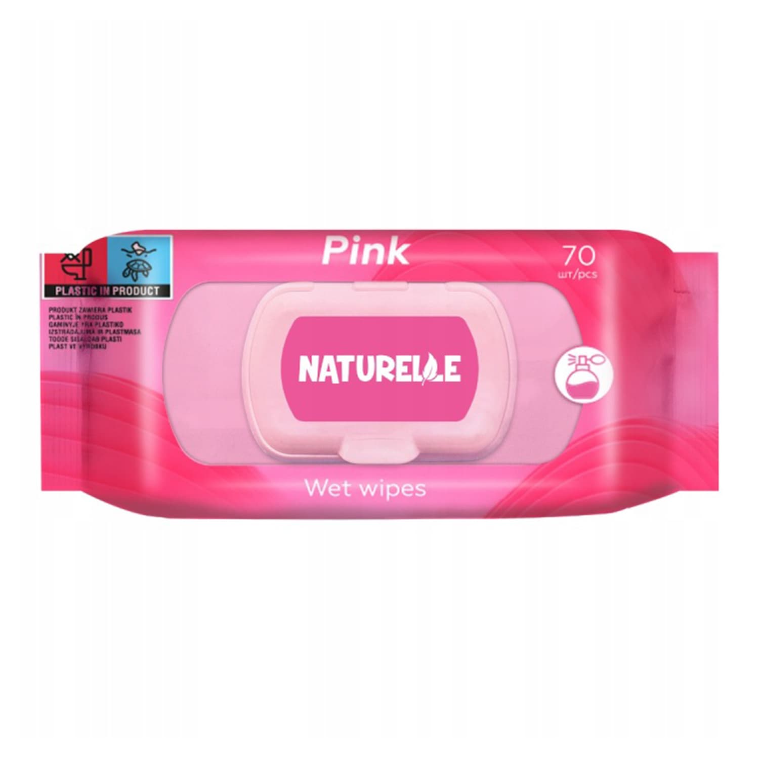 Naturelle Pink perfumowane chusteczki nawilżane z różową włókniną