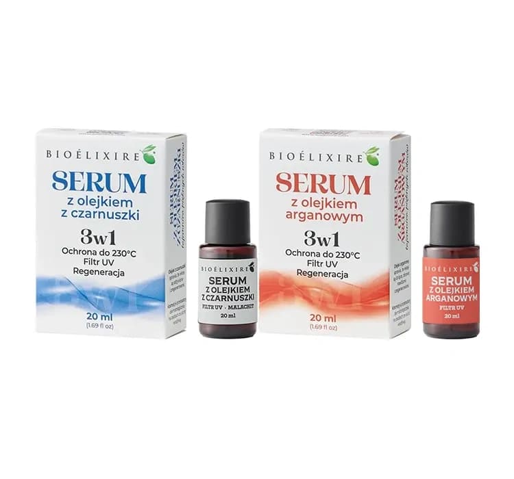 zestaw silikonowe serum do włosów Argan + serum Czarnuszka