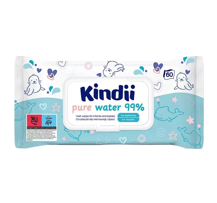 Kindii Pure Water 99% nawilżane chusteczki dla dzieci
