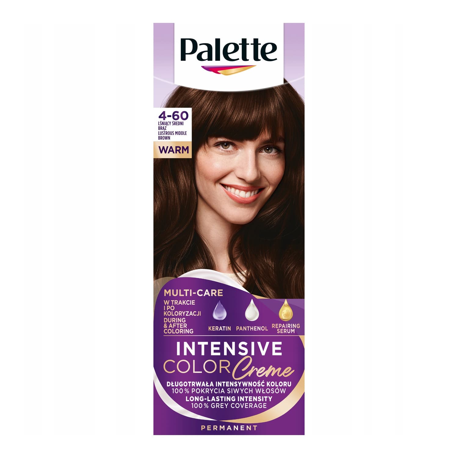 Intensive Color Creme trwała farba do włosów 4-60 Lśniący Średni Brąz