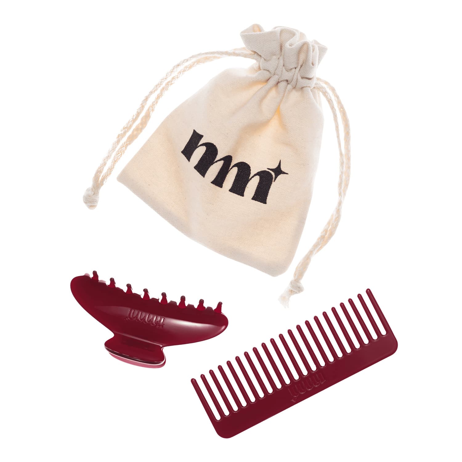 Essential Set zestaw do włosów klamra + grzebień w woreczku Cherry