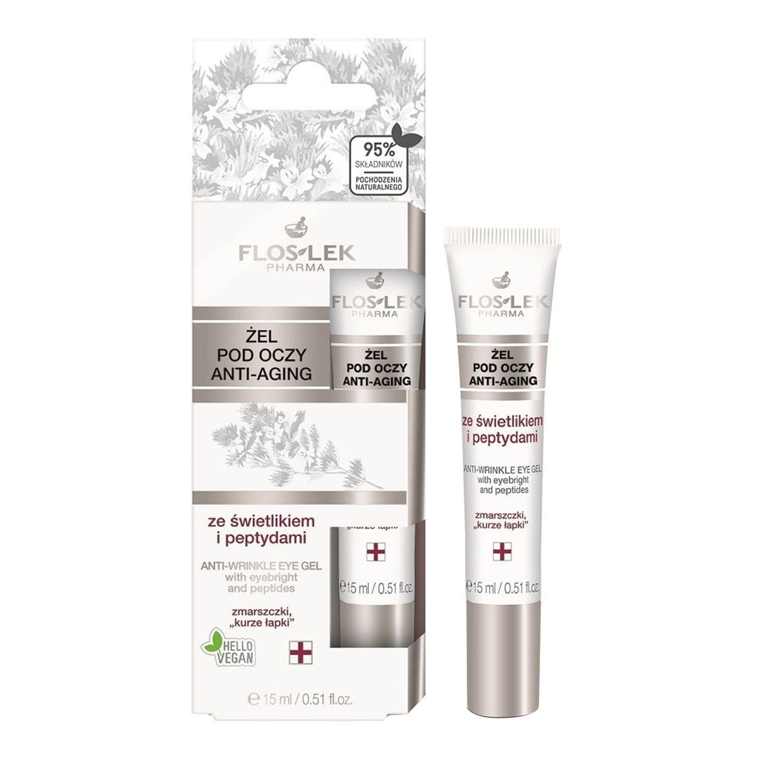 żel pod oczy anti-aging ze świetlikiem i peptydami
