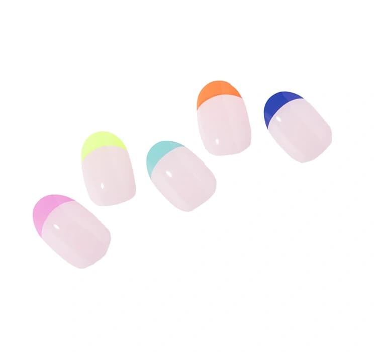 lakier hybrydowy w naklejce manicure Rainbow French