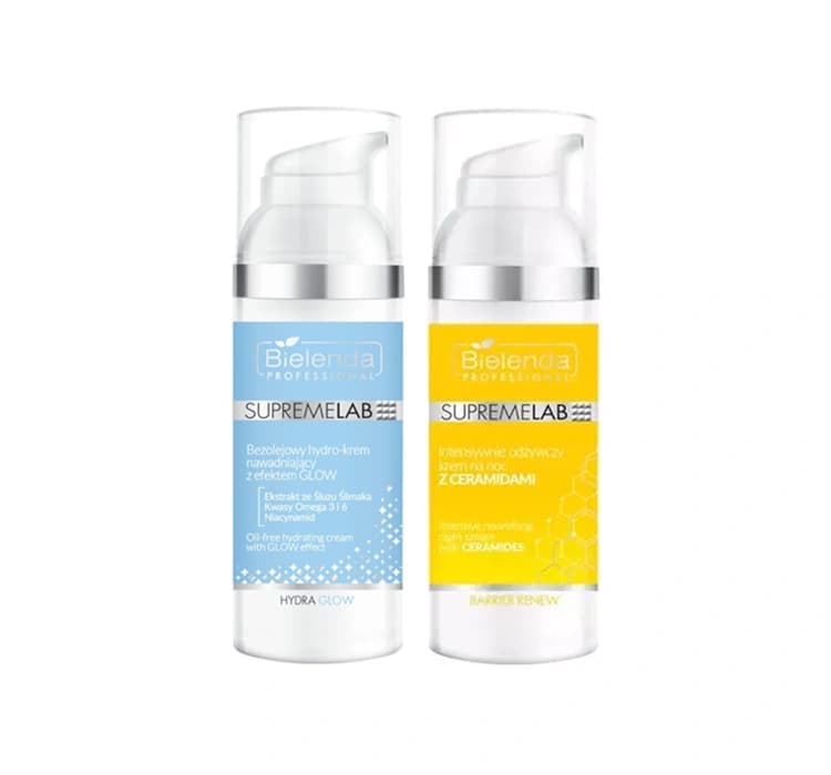 Supremelab zestaw krem na noc Barrier Renew+ krem nawadniający Hydra Glow
