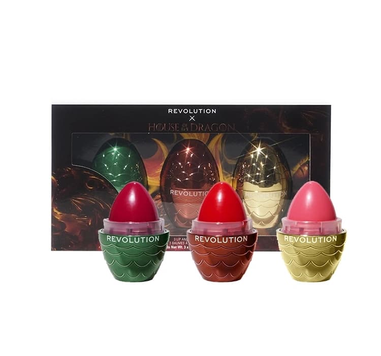 Makeup Revolution x House Of The Dragon zestaw balsamów do ust i policzków