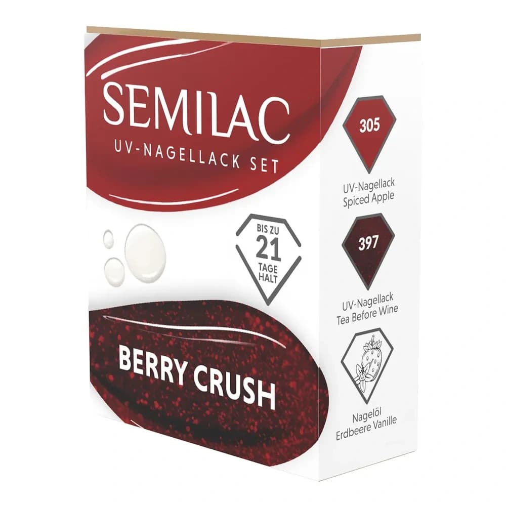 Berry Crush zestaw hybrydowy 305 Spiced Apple + 397 Tea Before Wine + oliwka do skórek Truskawka & Wanilia