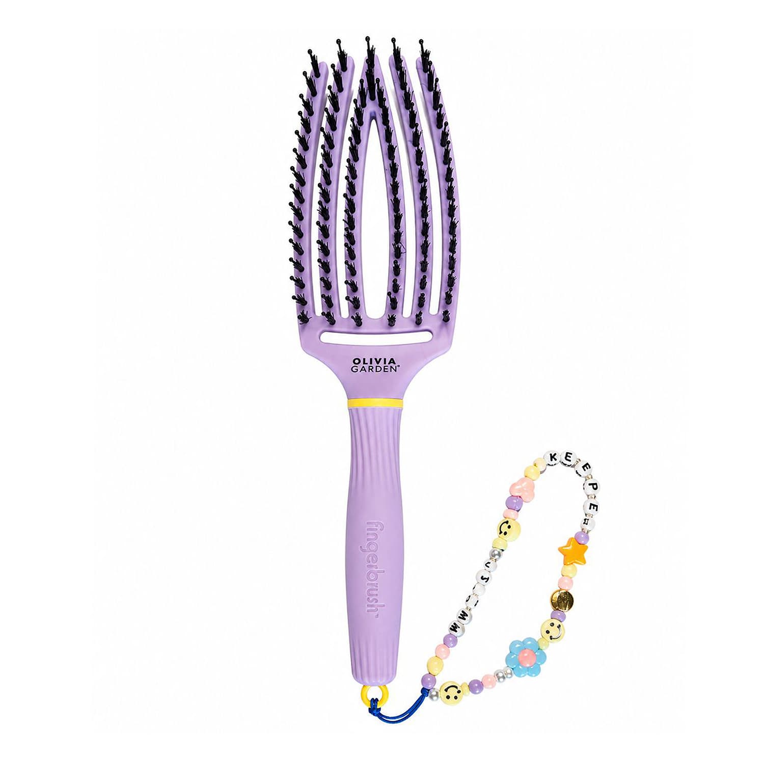 Fingerbrush Inner Child szczotka do włosów z włosiem mieszanym Snuggle Purple + zawieszka