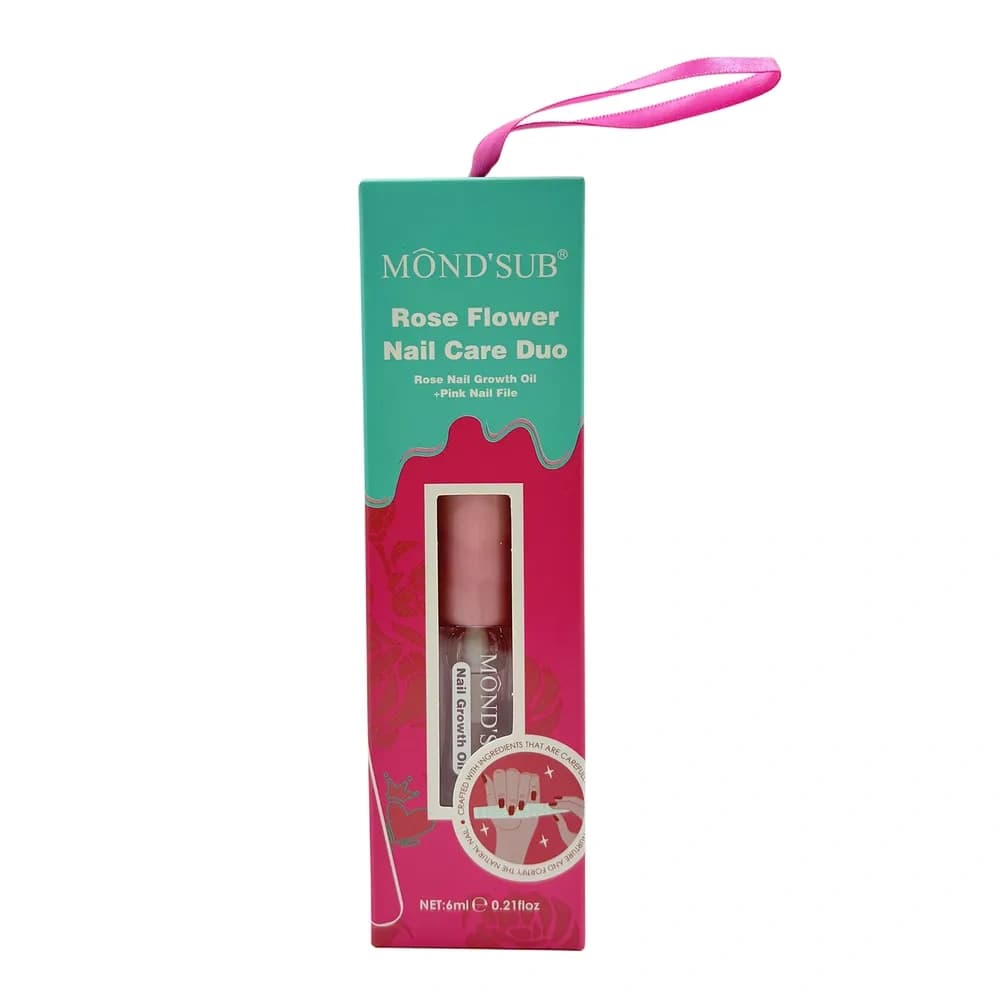Rose Flower Nail Care Duo zestaw do paznokci różany olejek wzmacniający paznokcie + pilniczek