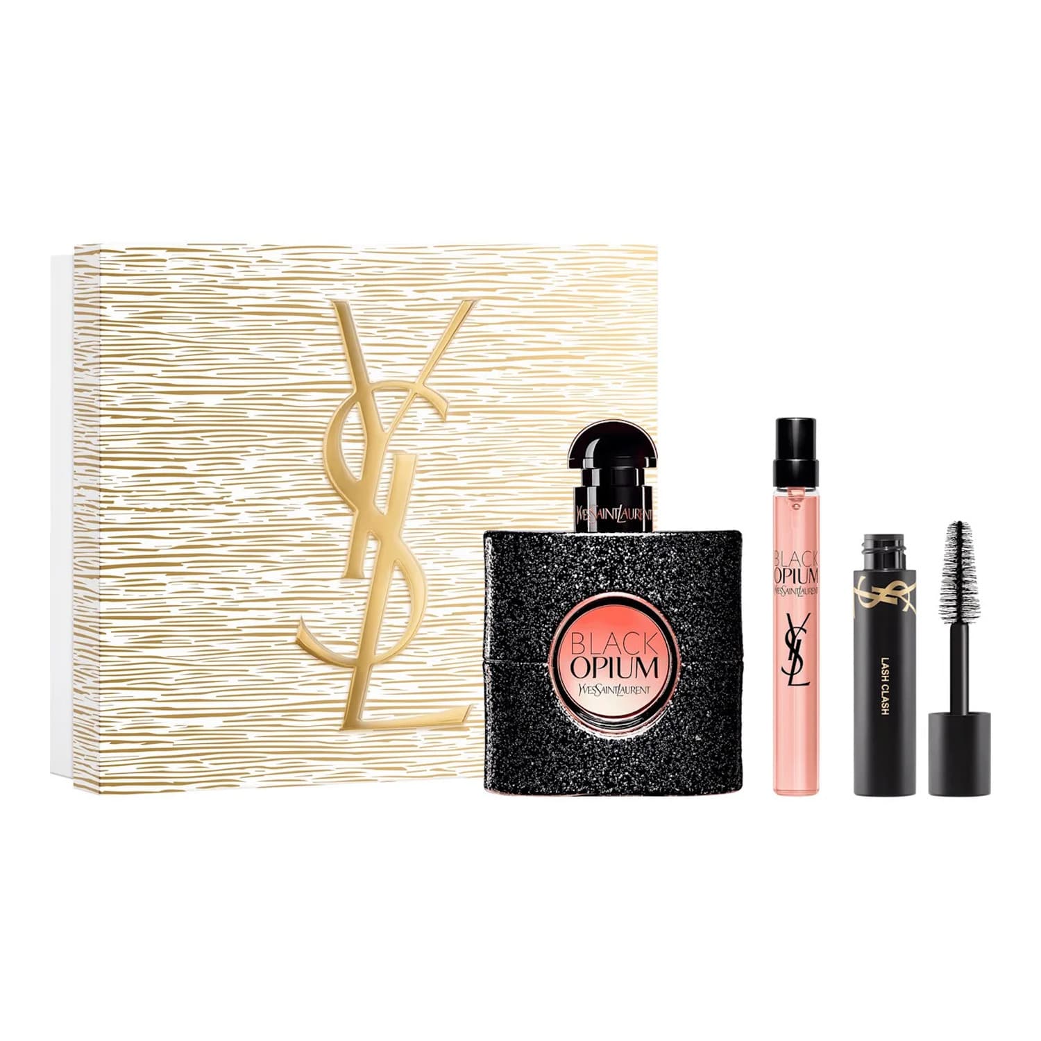 woda perfumowana spray Black Opium + + tusz do rzęs tusz do rzęs Lash Clash Extreme Volume 01 Black