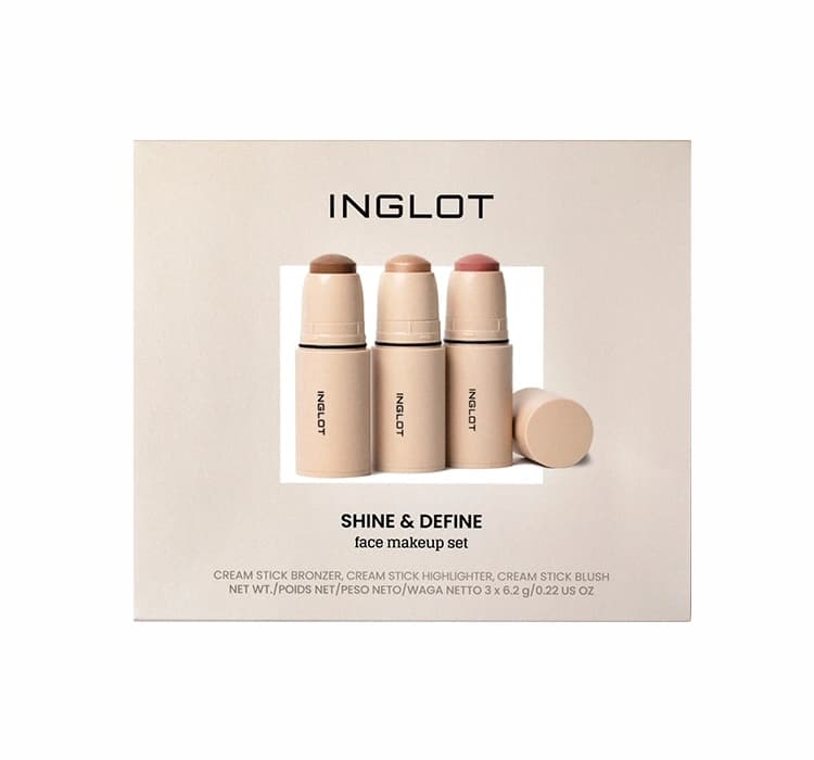 Shine & Define zestaw kosmetyków w sticku do konturowania na mokro bronzer + róż + rozświetlacz