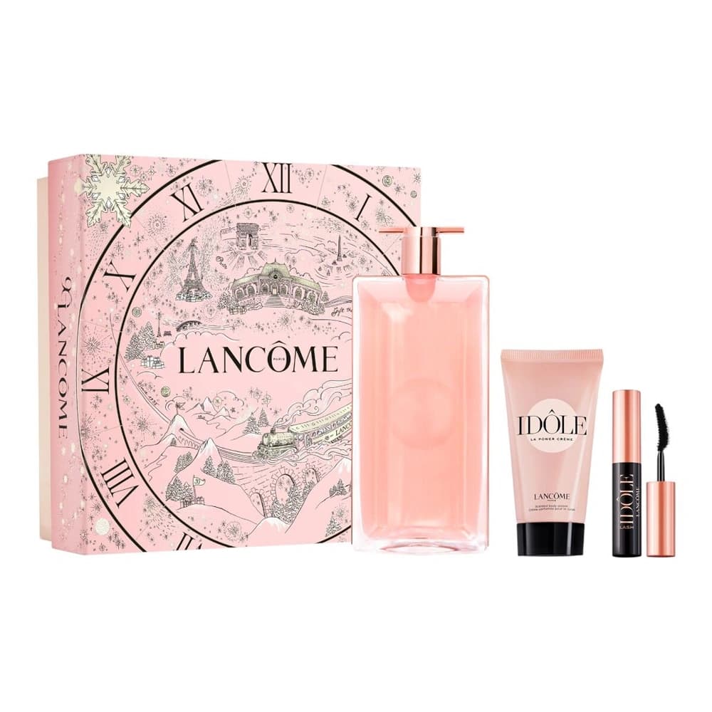 Idôle woda perfumowana spray + krem do ciała + tusz do rzęs 01 Glossy Black