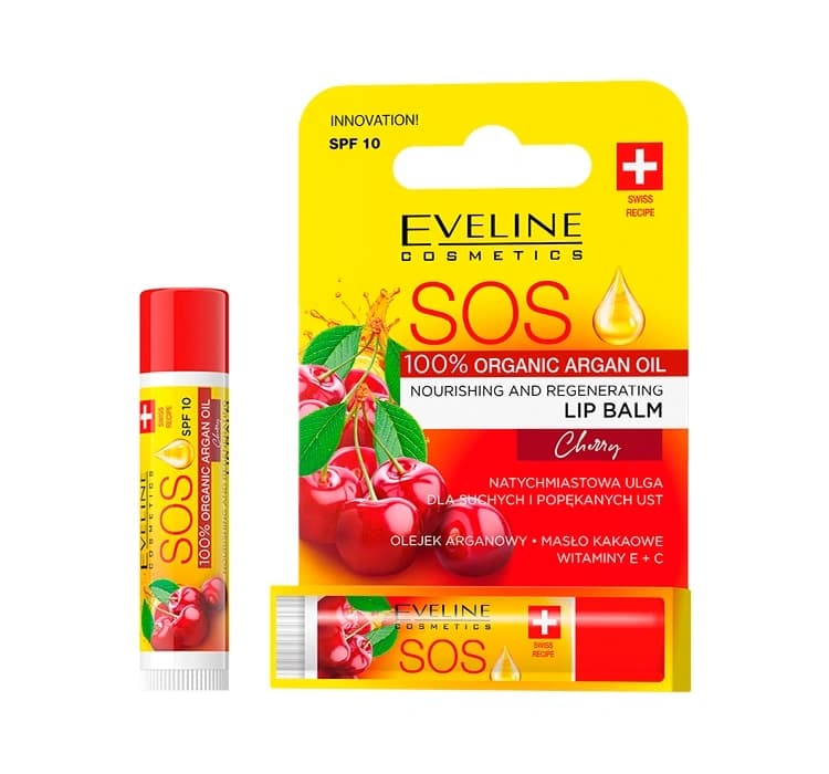 SOS Argan Oil odżywczo-regenerujący balsam do ust SPF10 Cherry