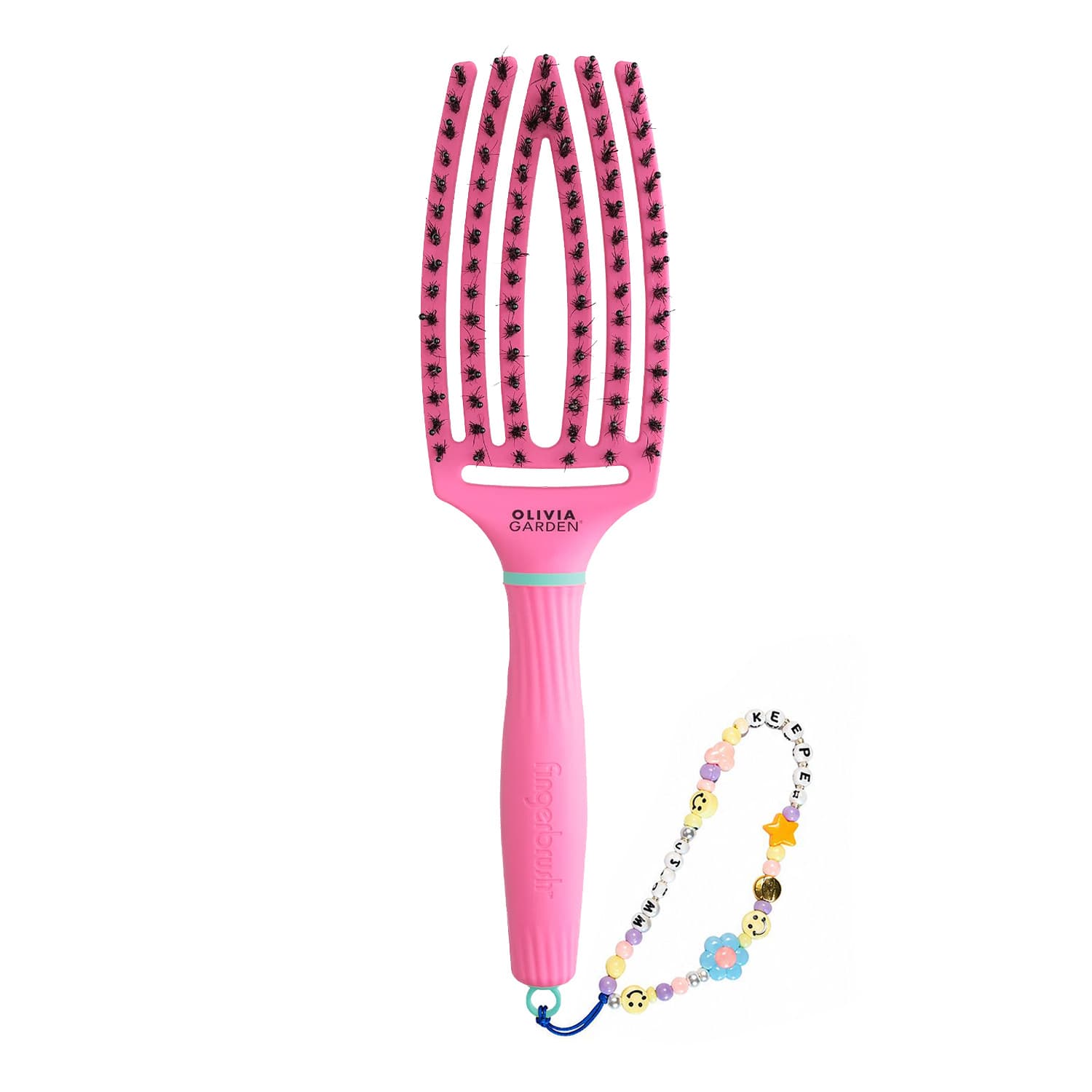 Fingerbrush Inner Child szczotka do włosów z włosiem mieszanym Lollipop Pink + zawieszka