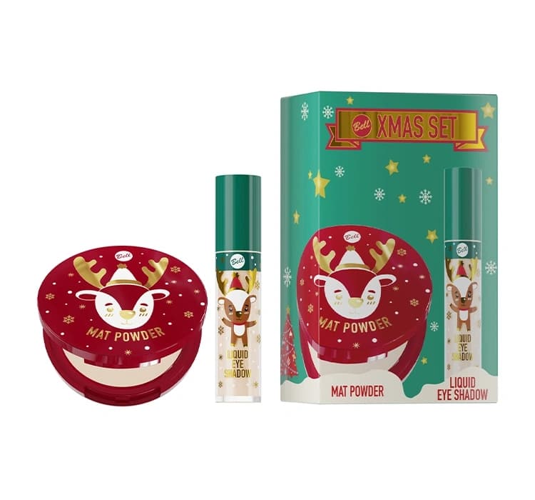 XMAS Set 2 zestaw cień do powiek 01 Dasher + puder matujący 01 Let it Snow
