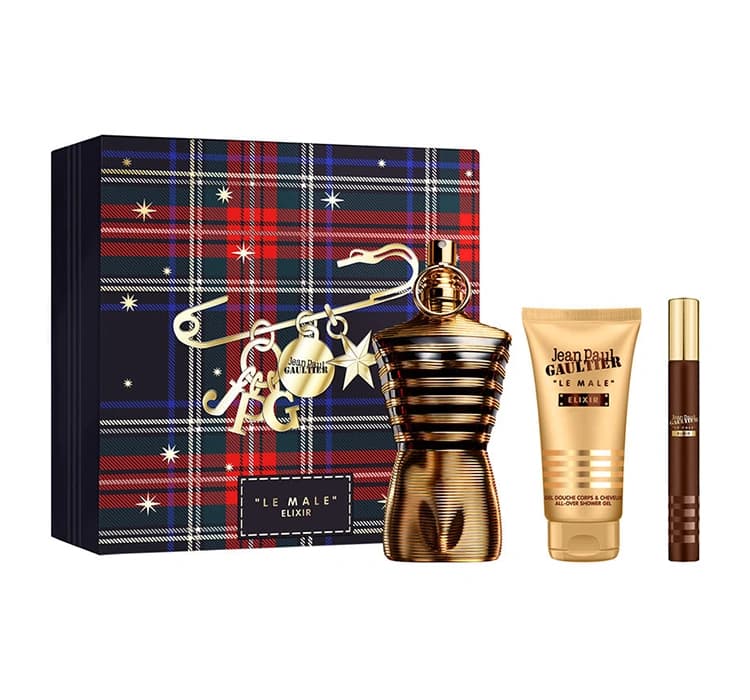 Le Male Elixir Parfum perfumy spray + + żel pod prysznic
