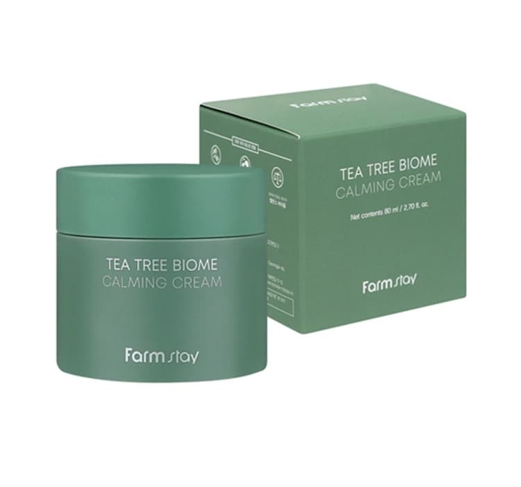 Farmstay Tea Tree Biome kojący krem z ekstraktem z drzewa herbacianego do skóry problematycznej