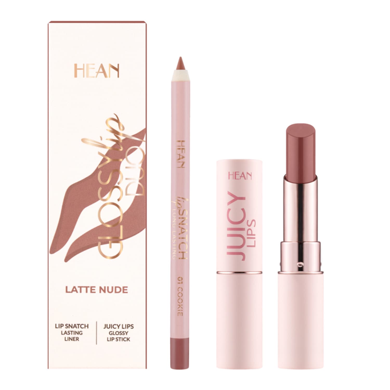 Glossy Lip Duo zestaw błyszczyka w sztyfcie i konturówki Latte Nude