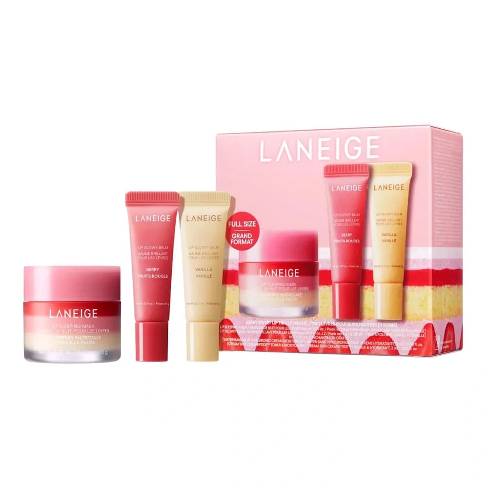 Berry Sweet Lip Trio zestaw do ust maseczka na noc Strawberry Shortcake + balsam Berry + balsam Vanilla