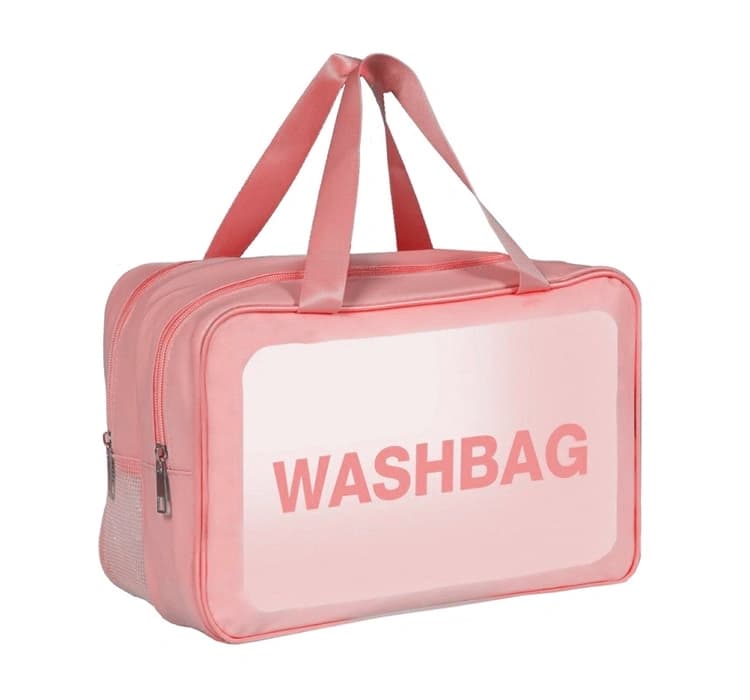 Washbag 99618 — dwukomorowa kosmetyczka pudroworóżowa