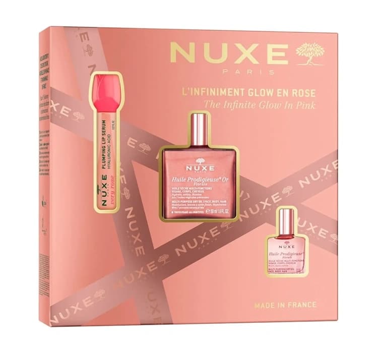 The Infinite Glow In Pink zestaw prezentowy olejek + serum do ust + mini olejek