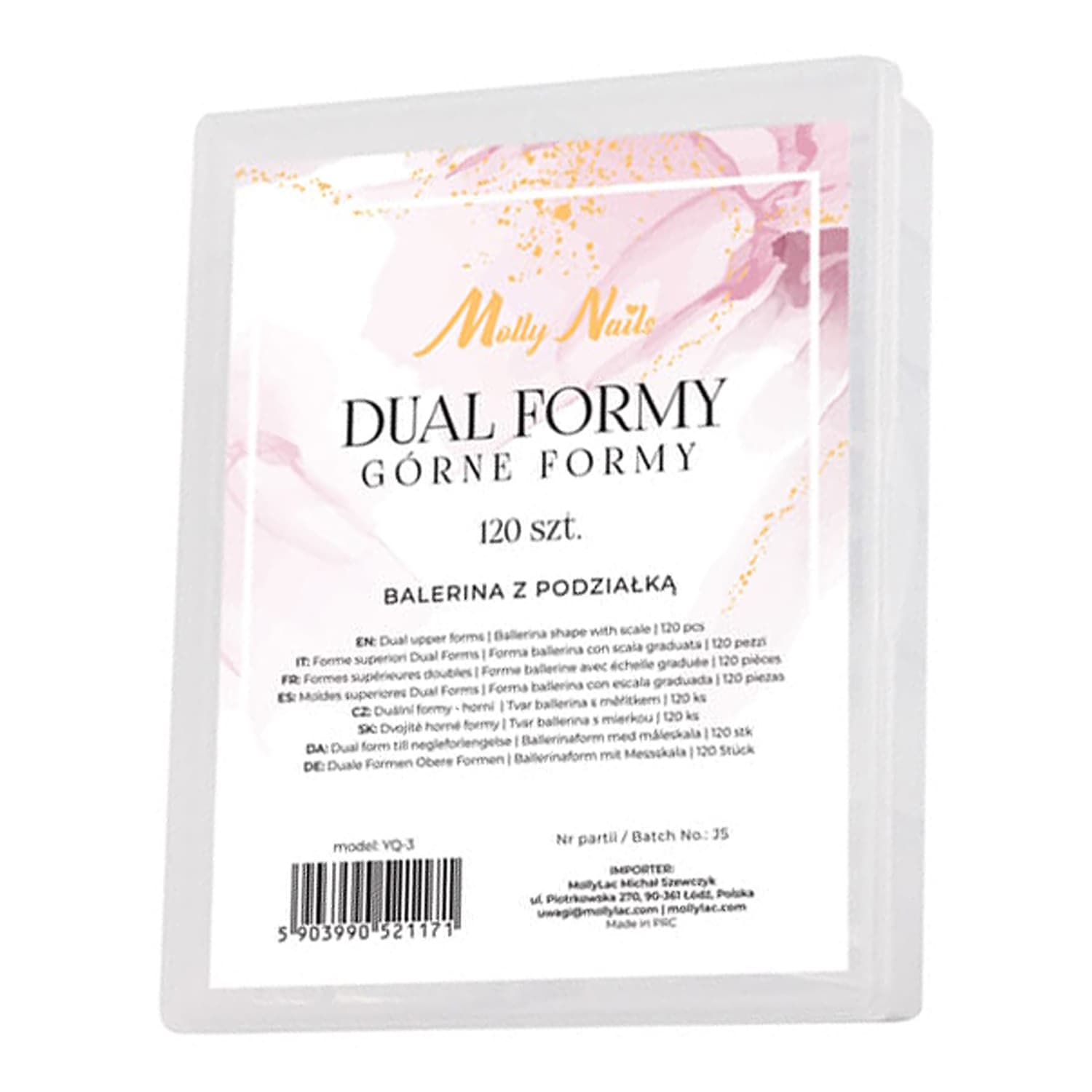 Molly Nails górne formy dual do przedłużania paznokci balerina YQ-3