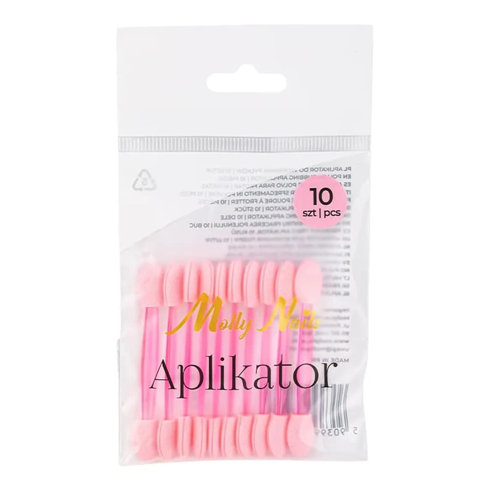 Molly Nails aplikator pacynka do wcierania pyłków różowy