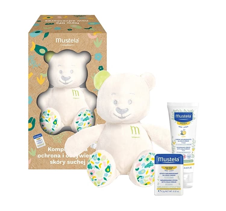 zestaw kosmetyków dla dzieci krem do twarzy Cold Cream + sztyft ochronny + pluszowy miś