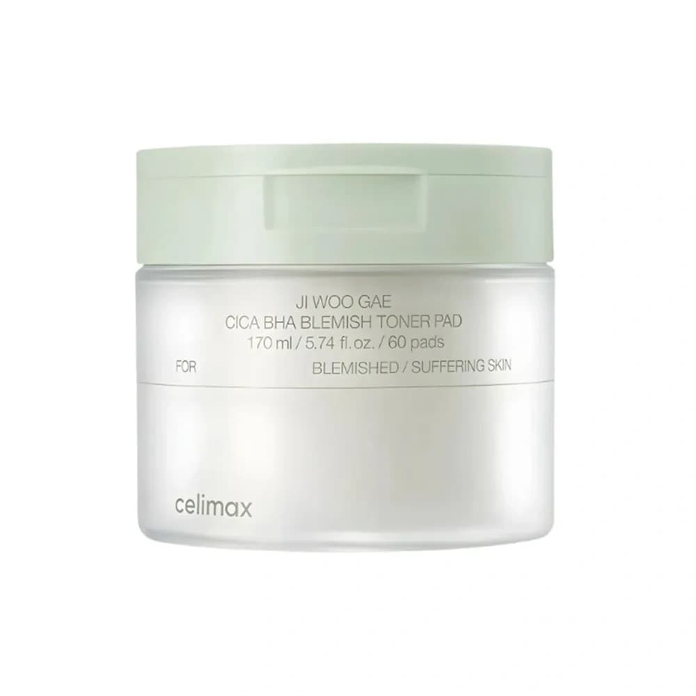 Ji Woo Gae Cica Bha Blemish Toner Pad tonizujące płatki do twarzy z wąkrotą azjatycką