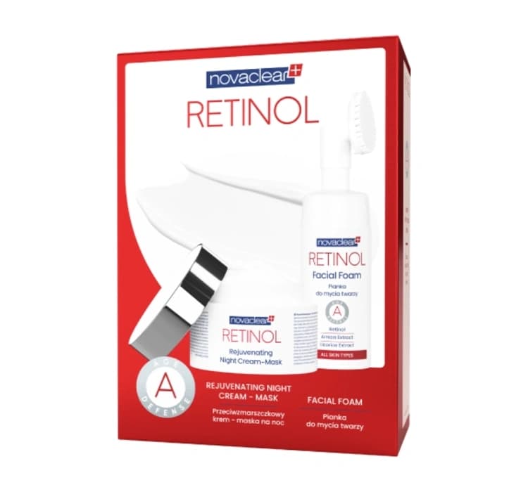 Retinol zestaw kosmetyków do pielęgnacji twarzy krem-maska na noc + pianka do mycia twarzy