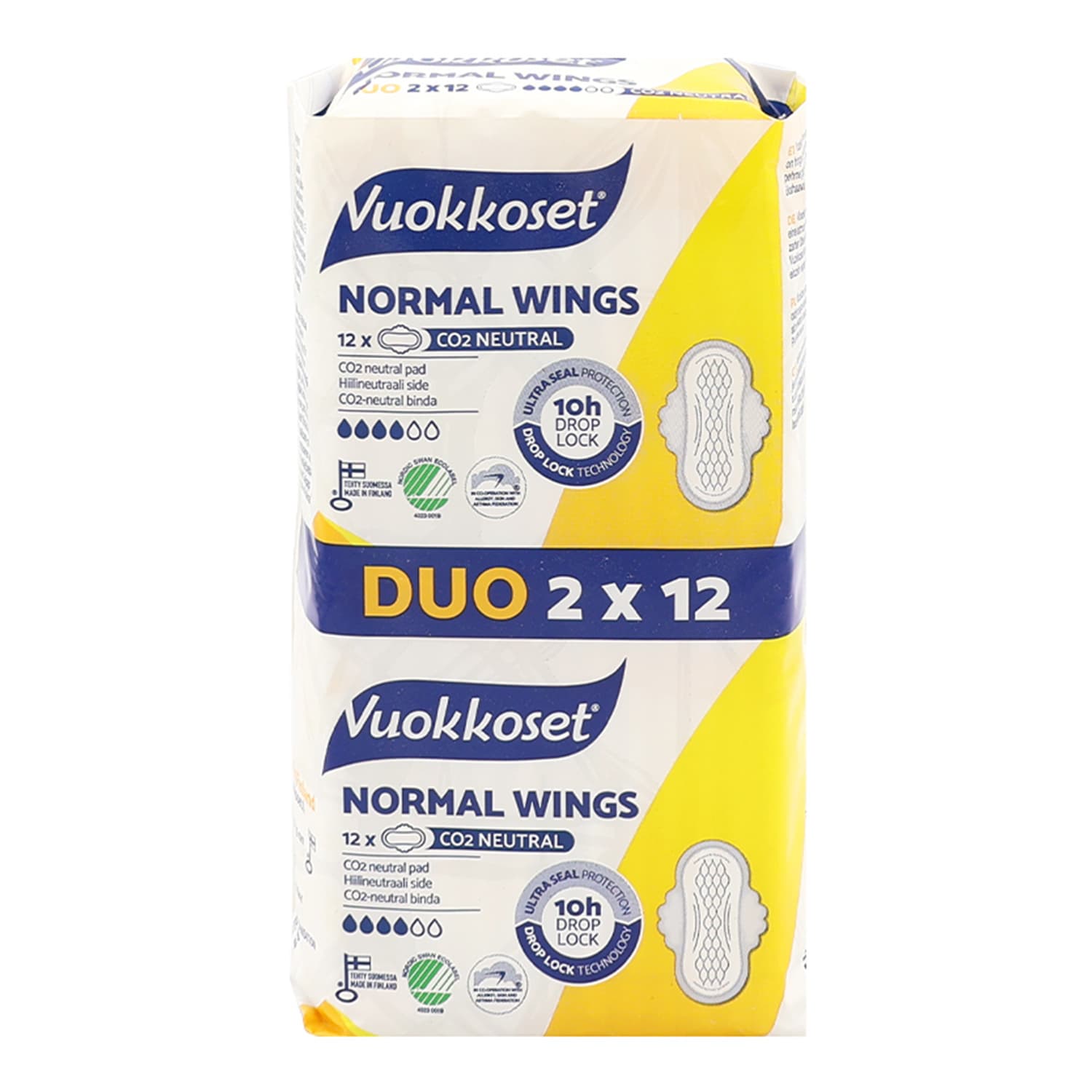 Normal Wings Duo cienkie podpaski higieniczne ze skrzydełkami