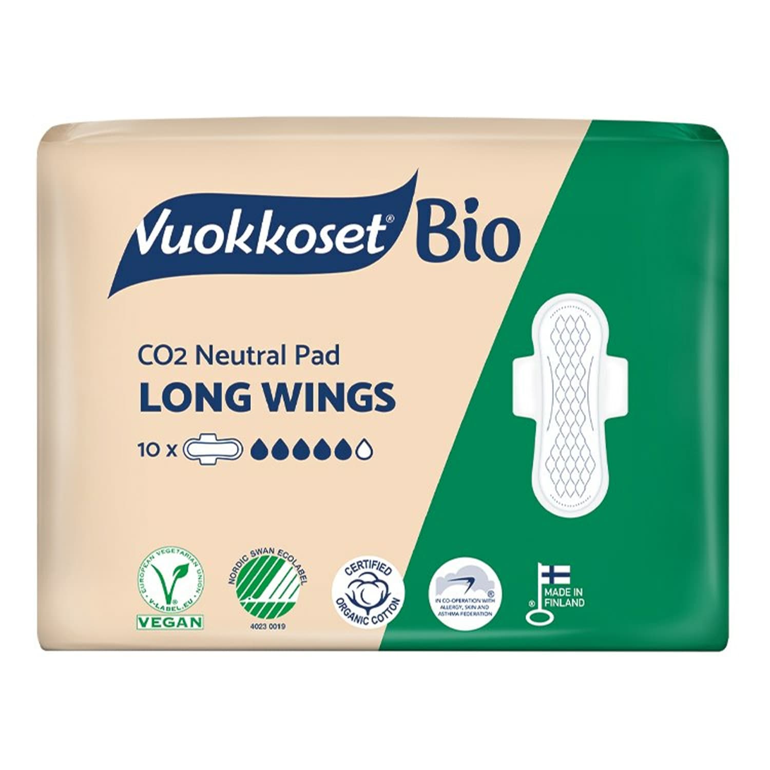 Bio Long Wings ekologiczne podpaski higieniczne dłuższe ze skrzydełkami