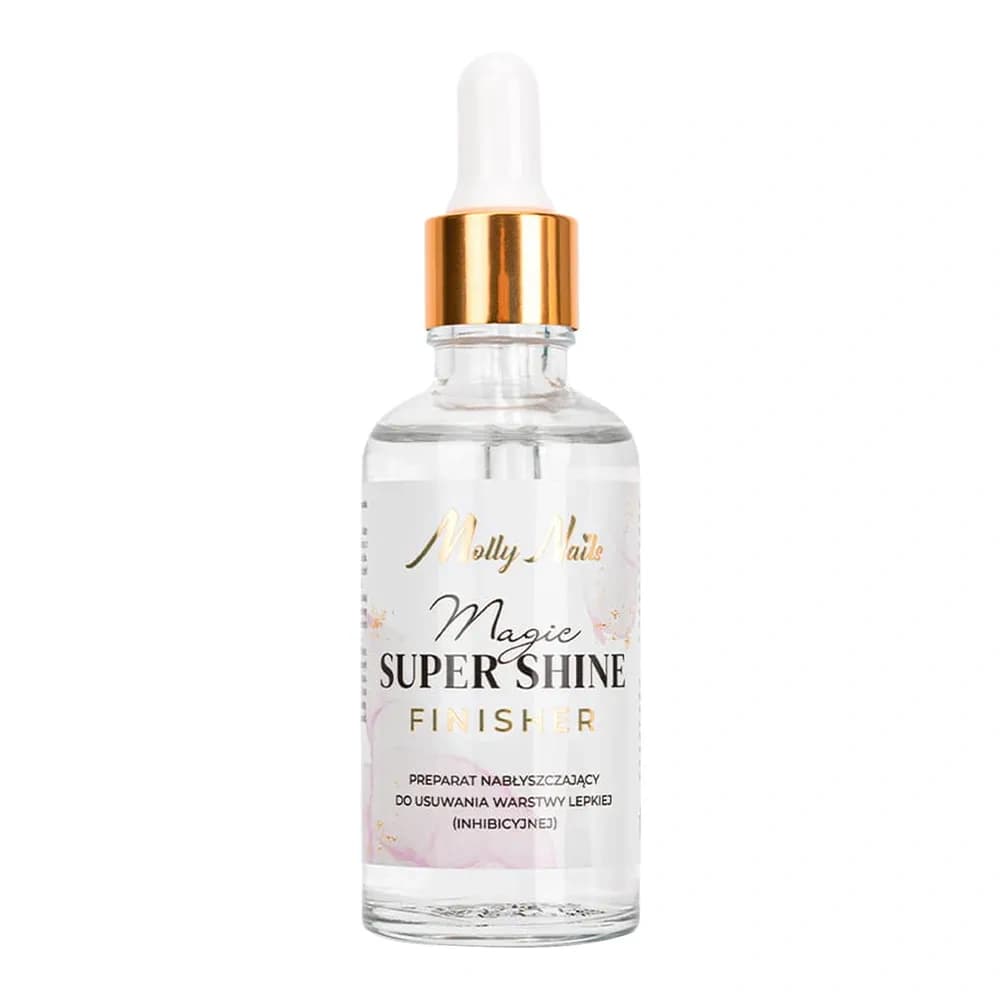 Molly Nails Magic Super Shine Finisher preparat nabłyszczający do usuwania warstwy lepkiej