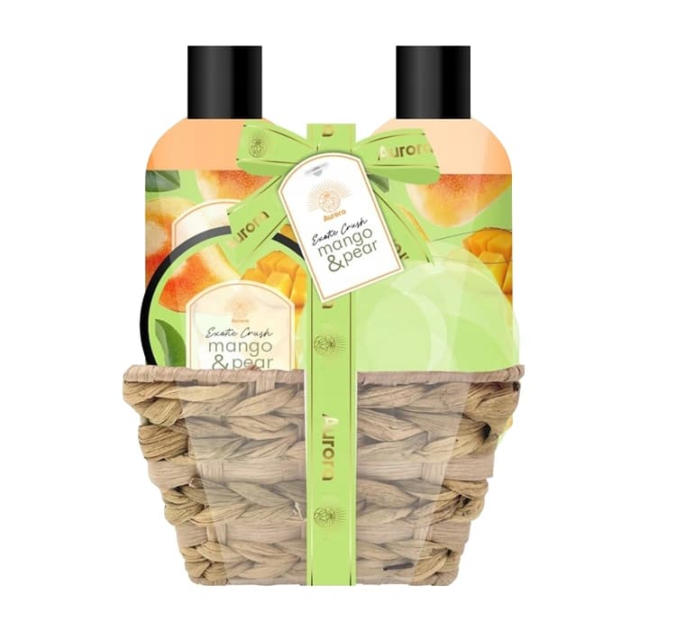 Mango & Pear zestaw prezentowy żel pod prysznic + balsam do ciała + sól do kąpieli + gąbka