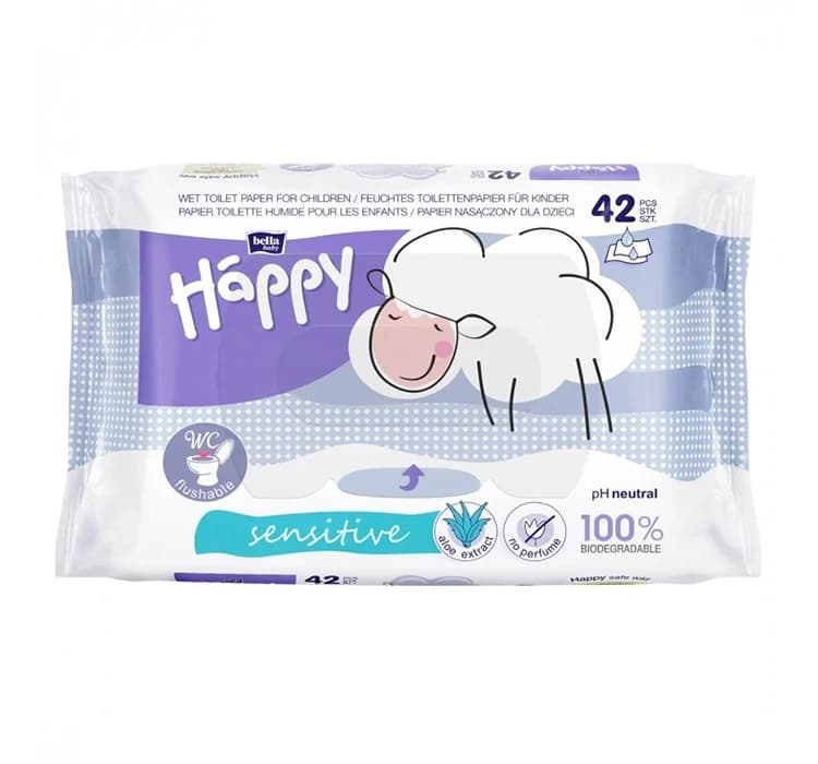 Baby Happy Sensitive nawilżany papier toaletowy
