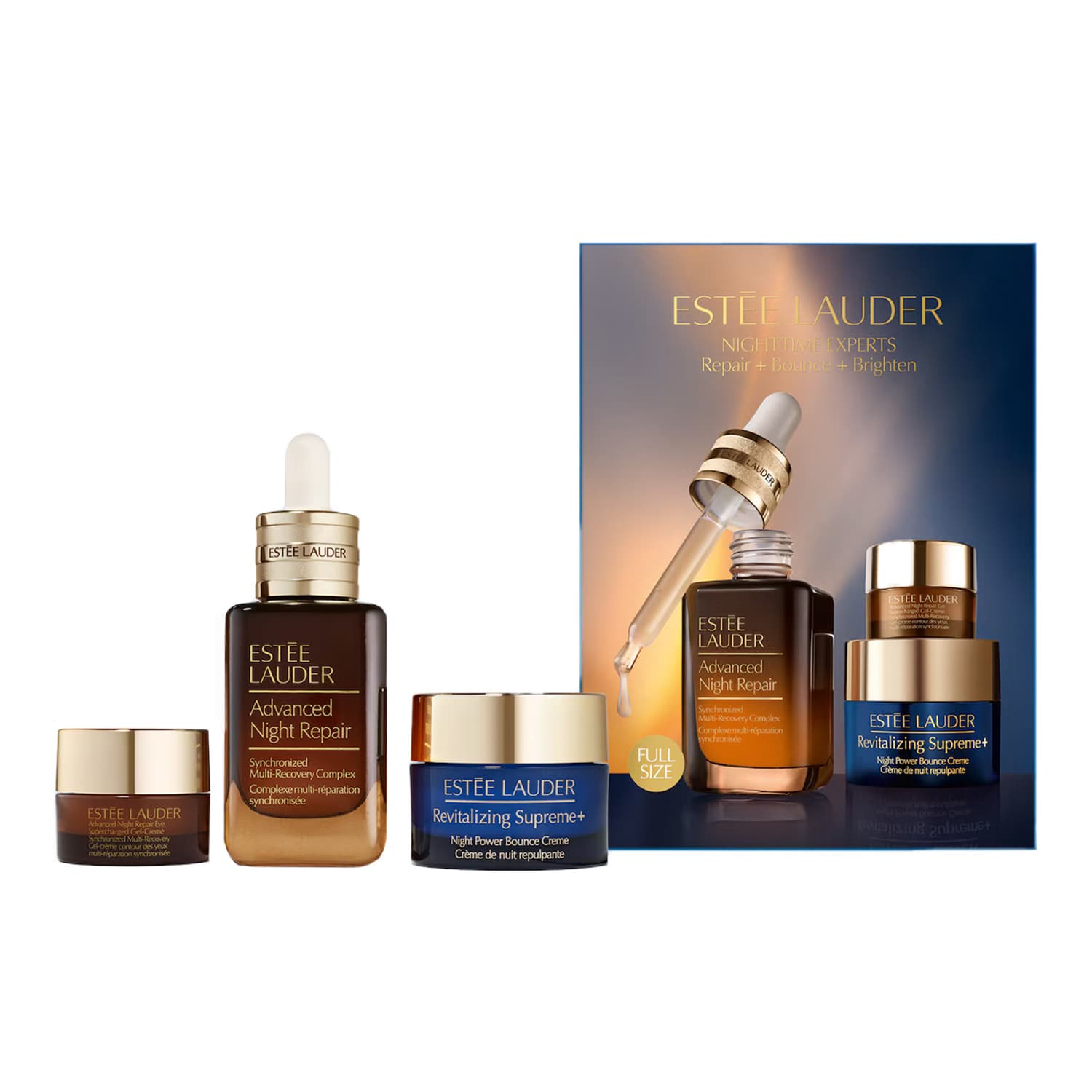 Nighttime Experts zestaw serum Advanced Night Repair + krem pod oczy Advanced Night Repair + krem Revitalizing Supreme+ Night