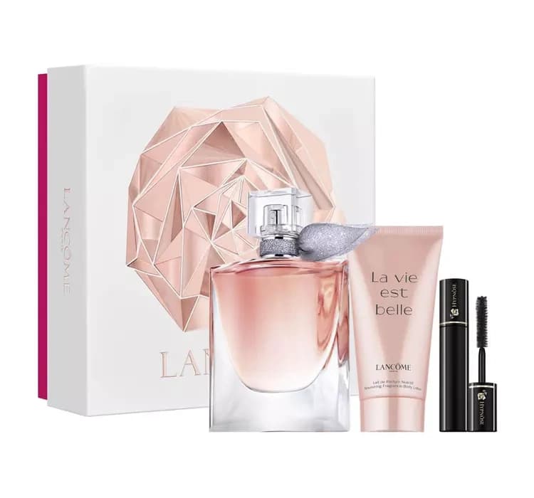 La Vie Est Belle woda perfumowana spray + balsam do ciała + tusz do rzęs Hypnôse Volume Sur Mesure 01 Noir