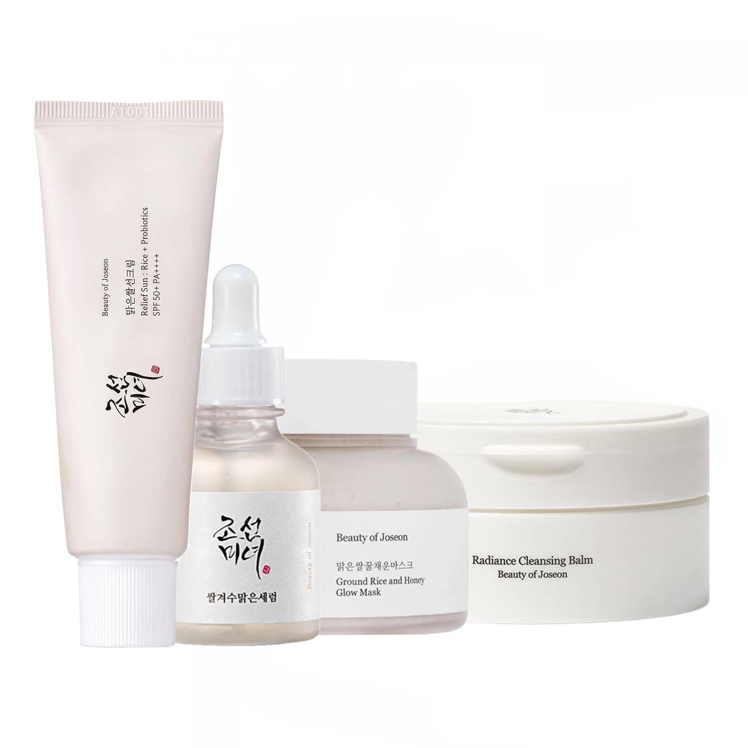zestaw krem SPF50+ Relief Sun:Rice+Probiotics + serum Glow Deep Rice+Alpha-Arbutin + balsam Radiance + maska Grou