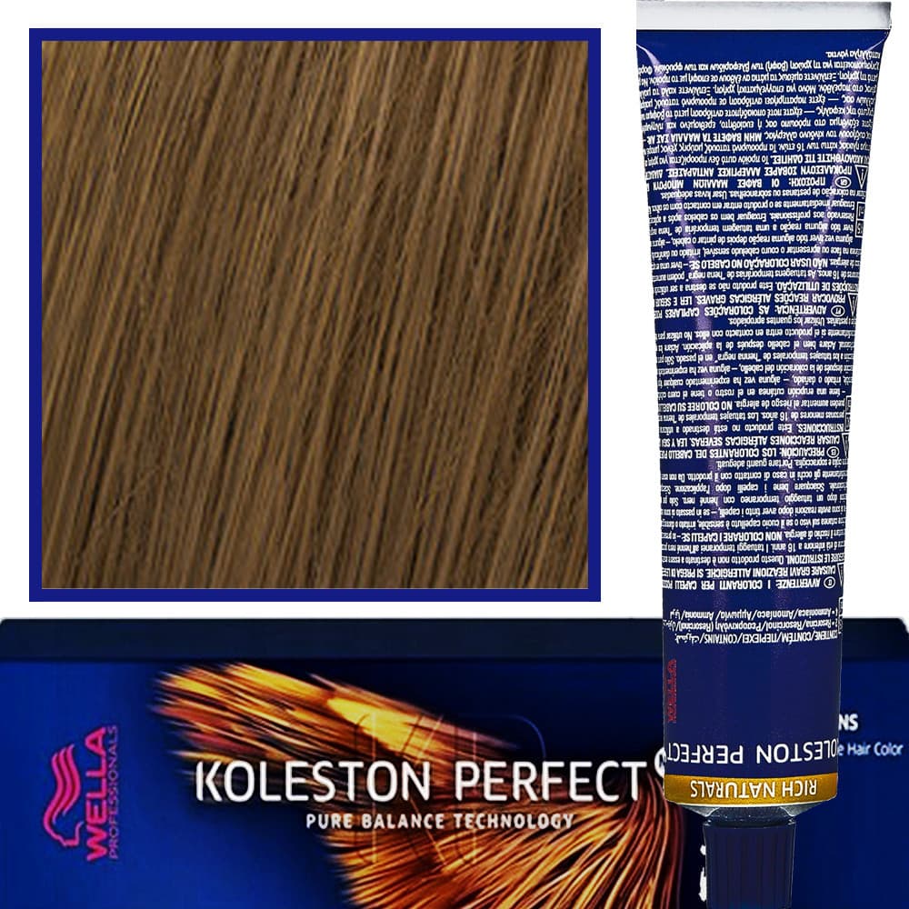 Koleston Perfect Me - profesjonalna farba do koloryzacji włosów, 7/07 Średni Naturalny Brązowy Blond