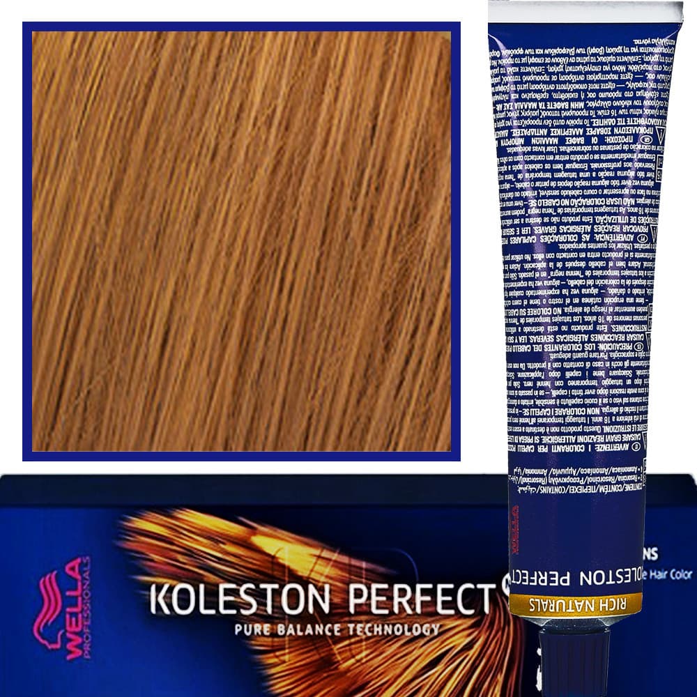 Koleston Perfect Me - profesjonalna farba do koloryzacji włosów, 8/73 Brązowo Złoty Jasny Blond