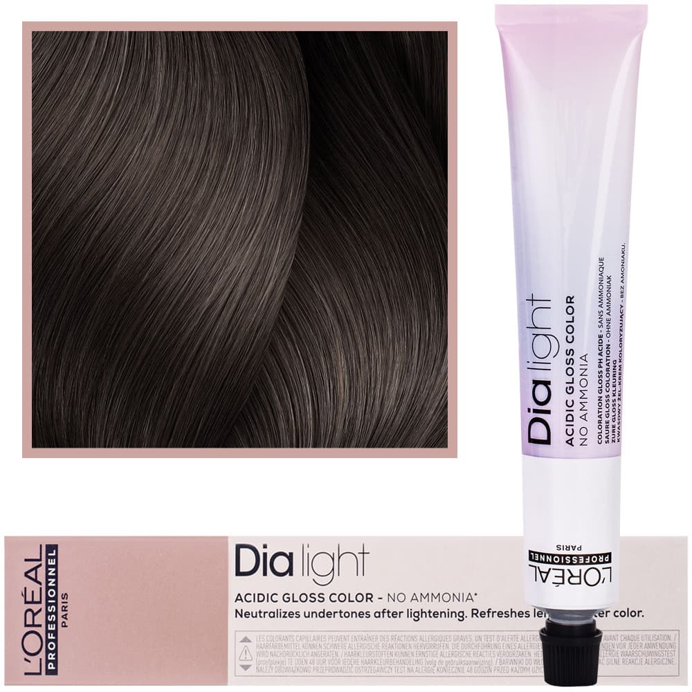 Dia Light - profesjonalna trwała farba do włosów, 7.12 Blond Popielato-Opalizujący