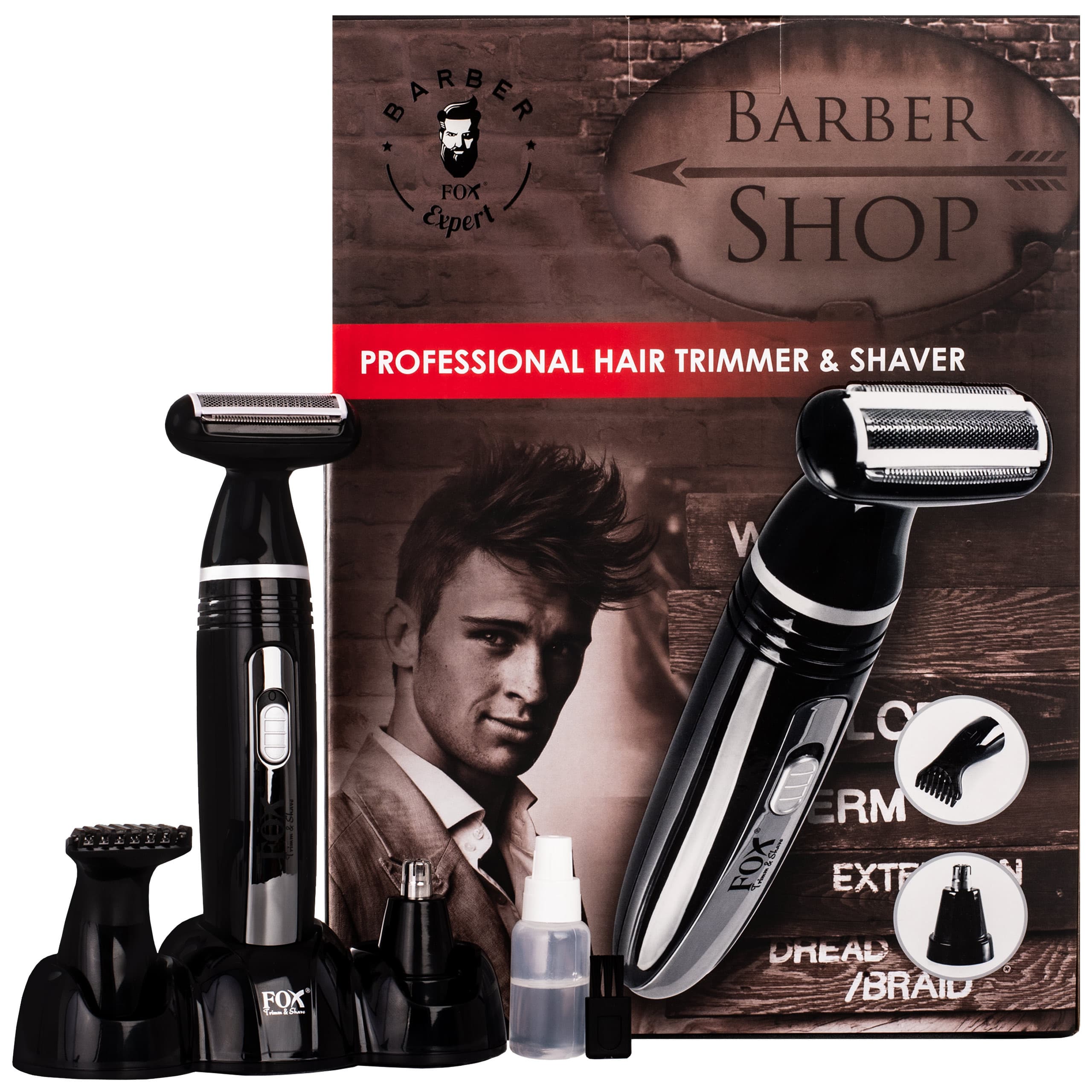 Trymer Fox Trimm and Shave – wielofunkcyjny trymer dla mężczyzn z trzema końcówkami
