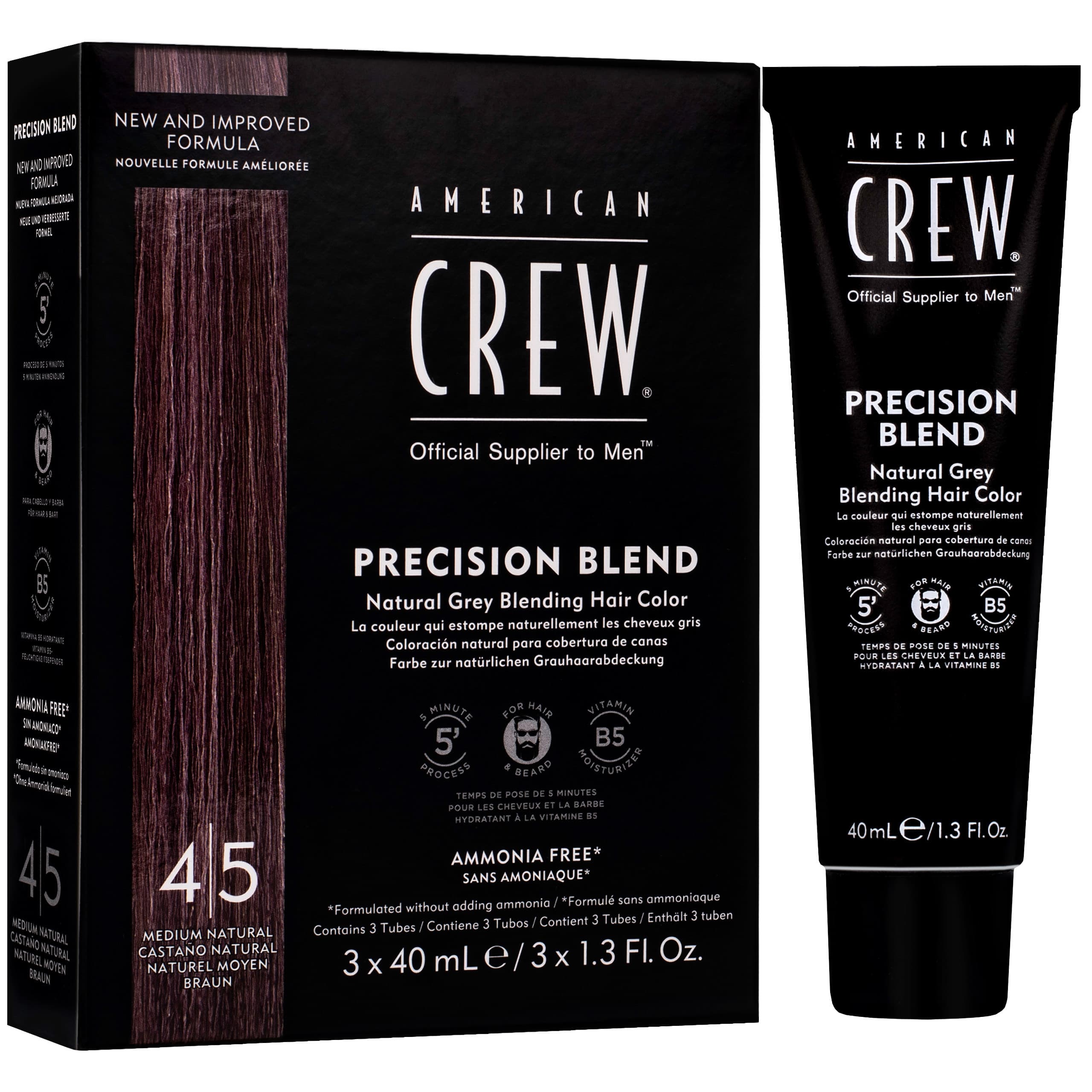 Precision Blend Natural Gray Coverage farba do włosów dla mężczyzn Medium Natural 4-5