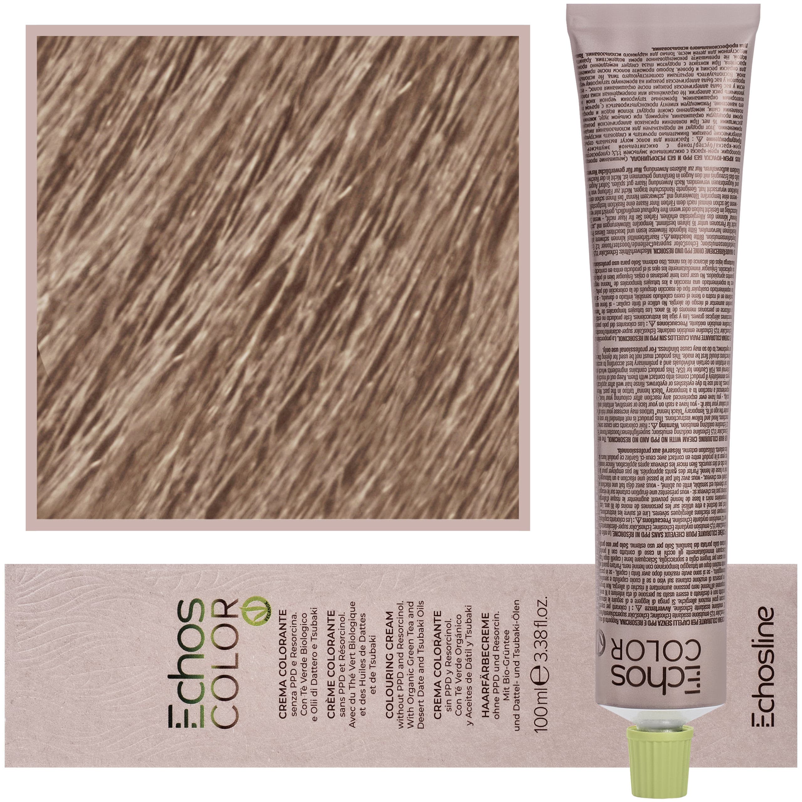 Echos Color Colouring Cream - wegańska farba do włosów, 8,3 | Złoty Jasny Blond