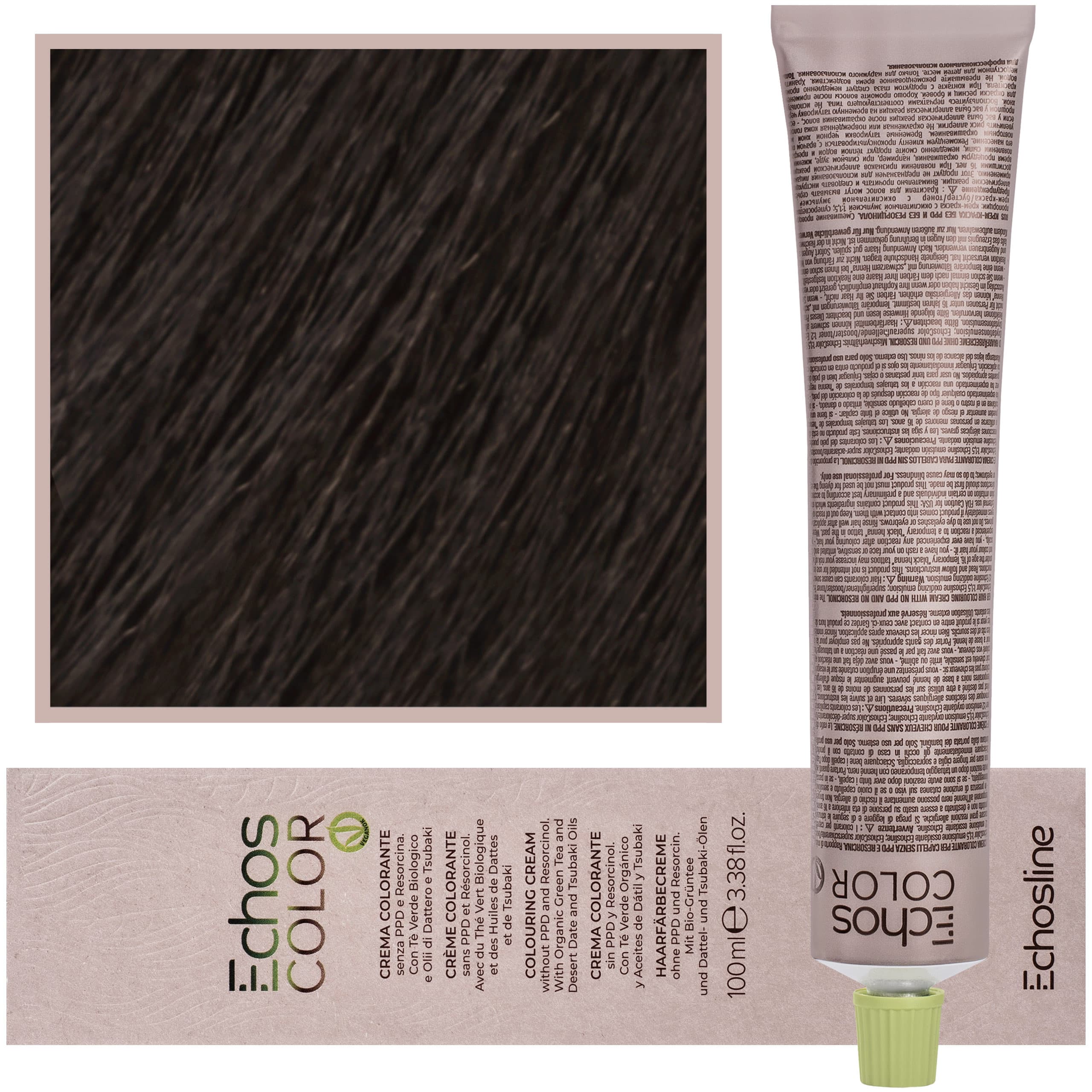 Echos Color Colouring Cream - wegańska farba do włosów, 5,0 | Jasny Kasztan
